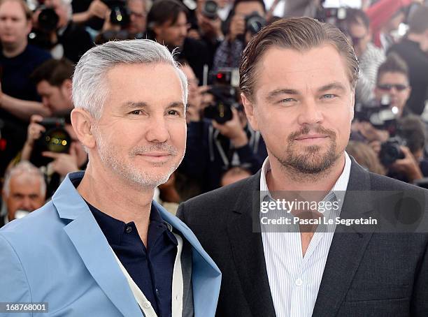 Director Baz Luhrmann and actor Leonardo DiCaprio attend 'The Great Gatsby' photocall during the 66th Annual Cannes Film Festival at the Palais des...
