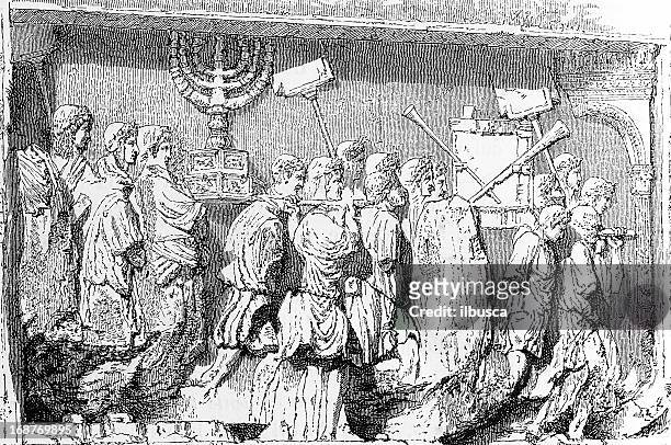 arch of titus bas-relief - arch of titus stock illustrations
