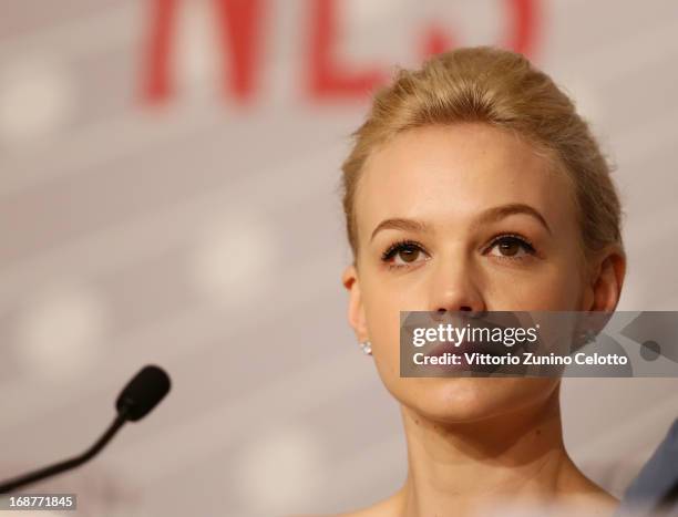 Actress Carey Mulligan attends the 'The Great Gatsby' Press Conference during the 66th Annual Cannes Film Festival at the Palais des Festivals on May...