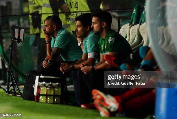 Rui Borges of Moreirense FC in action during the Liga Portugal Betclic match between Sporting CP and Moreirense FC at Estadio Jose Alvalade on...