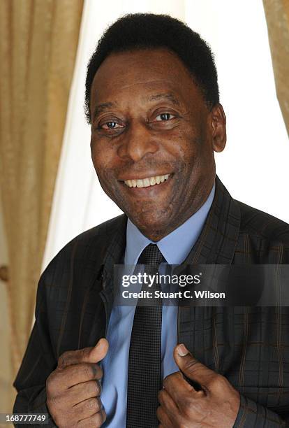 Former footballer Pele attends a photo call to promote 'Pele', a film about his life not yet in production, during the 66th Annual Cannes Film...