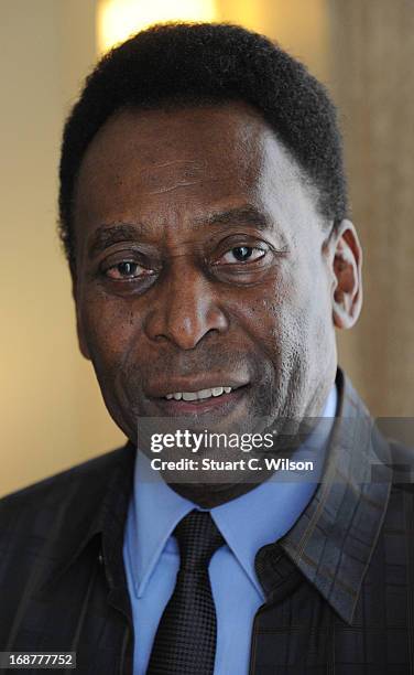 Former footballer Pele attends a photo call to promote 'Pele', a film about his life not yet in production, during the 66th Annual Cannes Film...