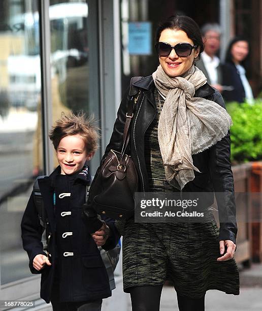 Rachel Weisz and Henry Aronofsky are seen in the East Village on May 15, 2013 in New York City.