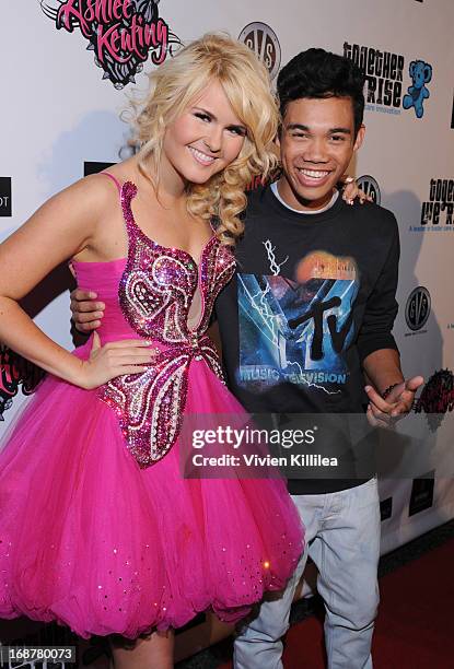 Ashlee Keating and Roshon Fegan attend Ashlee Keating Debuts New Single And Video Release Party For "Helluva Ride" at Avalon on May 14, 2013 in...