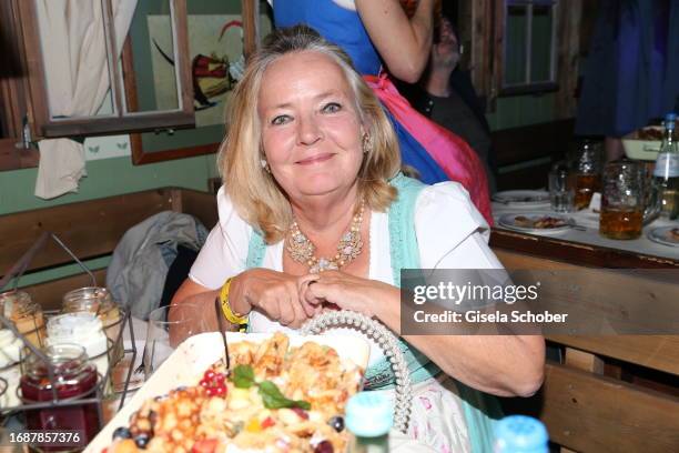 Gabriele Walther during the 188th Oktoberfest at Käferzelt on September 24, 2023 in Munich, Germany.