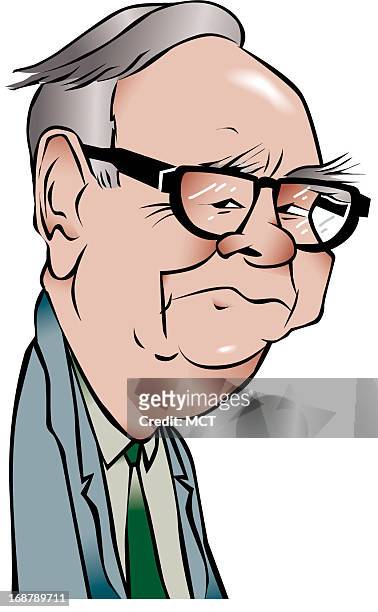 Tim Goheen caricature of billionaire Warren Buffett. News Photo - Getty  Images