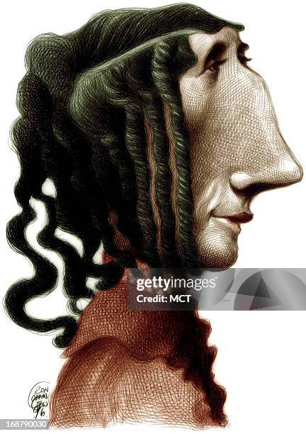 Ron Coddington caricature of abolitionist, author Harriet Beecher Stowe.