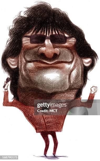 Ron Coddington caricature of Ron Wood.