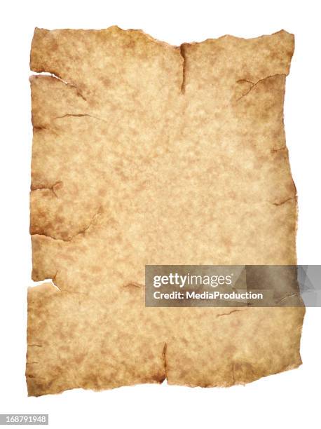 aged parchment paper with clipping path - ancient torah stock pictures, royalty-free photos & images