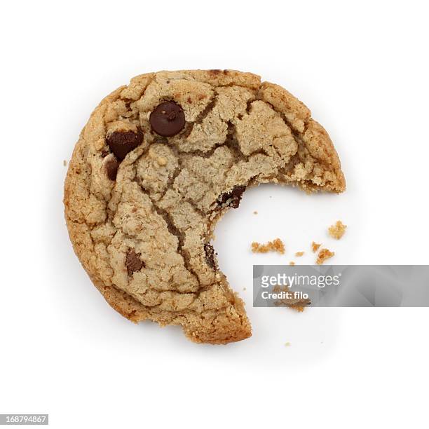 chocolate chip cookie - chocolate chip cookie on white stock pictures, royalty-free photos & images