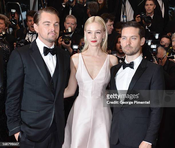 Actors Leonardo DiCaprio, Carey Mulligan and Tobey Maguire attend the Opening Ceremony and Premiere of 'The Great Gatsby' at The 66th Annual Cannes...