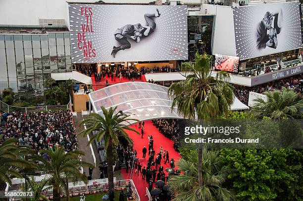 General view of the Palais des Festivals during the Opening Ceremony and premiere of 'The Great Gatsby' during the 66th Annual Cannes Film Festival...