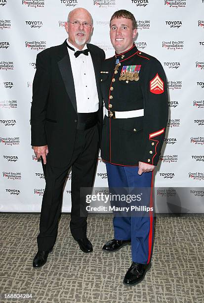 Container War's John Kunkle and Dakota Meyer arrive at the Long Beach Grand Prix Charity Ball on April 19, 2013 in Long Beach, California.