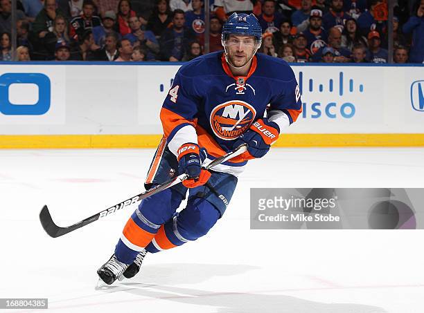 Brad Boyes of the New York Islanders skates against the Pittsburgh Penguins in Game Six of the Eastern Conference Quarterfinals during the 2013 NHL...
