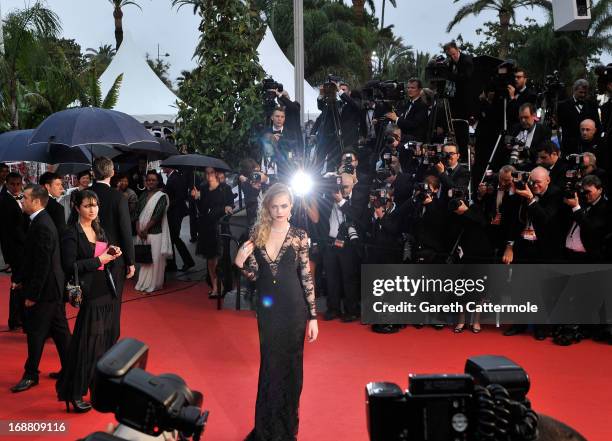 Cara Delevingne attends the Opening Ceremony and 'The Great Gatsby' Premiere during the 66th Annual Cannes Film Festival at the Theatre Lumiere on...