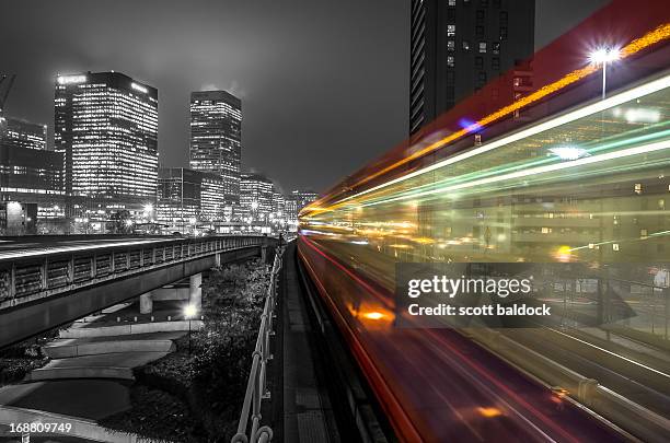 train in motion at night - isolated color stock pictures, royalty-free photos & images