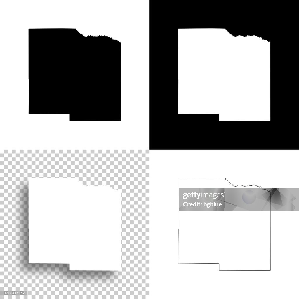 Lafayette County, Mississippi. Maps for design. Blank, white and black backgrounds