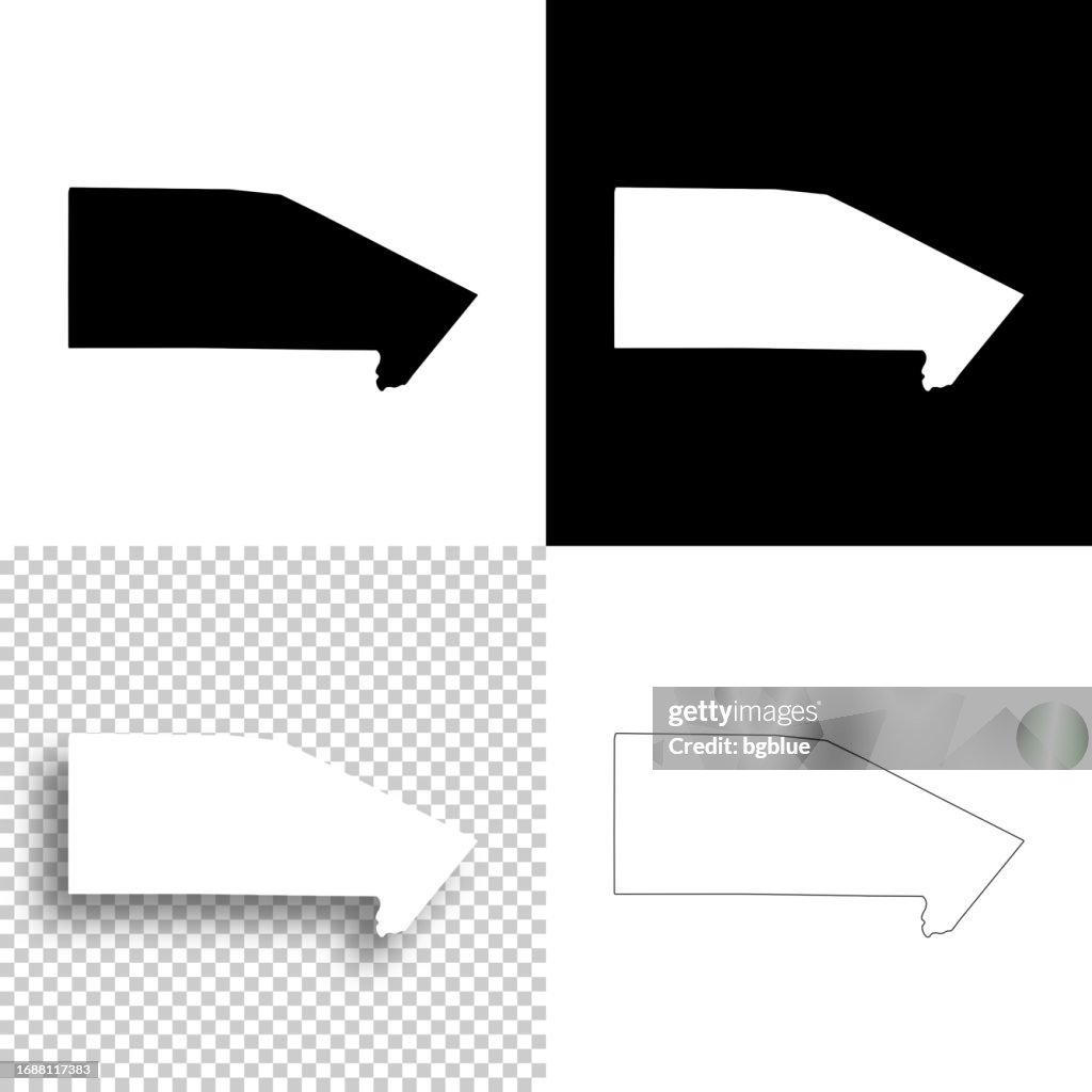 Bandera County, Texas. Maps for design. Blank, white and black backgrounds