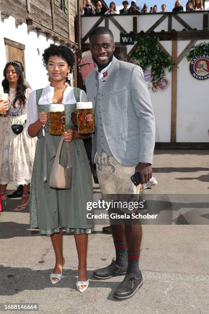 Bayern Soccer player Dayot Upamecano during the FC Bayern Wiesn" at the 188th Oktoberfest at Käferzelt on September 24, 2023 in Munich, Germany.