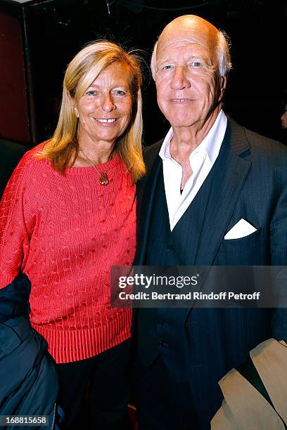 Corinne Bouygues and her husband, Productor Sergio Gobbi attend 'Ninon, Lenclos ou La Liberte' Theater Play on May 15, 2013 in Paris, France.