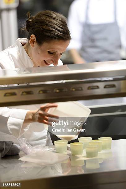 Electrolux partner chef Anne-Sophie Pic attends Gala Dinner Preparation at Electrolux Agora Pavilion on May 15, 2013 in Cannes, France.