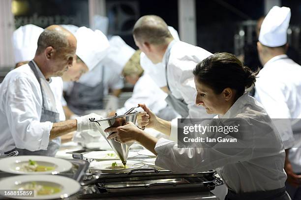 Electrolux partner chef Anne-Sophie Pic attends the Gala Dinner Preparation at Electrolux Agora Pavilion on May 15, 2013 in Cannes, France.