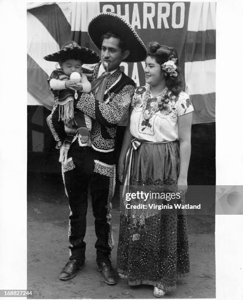 Mexican Family at Charro Days in Brownsville, Texas, 1955.