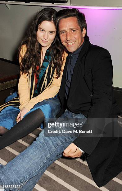 Amba Jackson and Dan Williams attend the Teenage Cancer Trust party at The Groucho Club on May 15, 2013 in London, England.