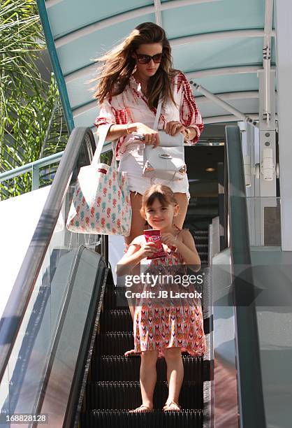 Alessandra Ambrosio and Anja Louise Ambrosio Mazur are seen on May 15, 2013 in Los Angeles, California.