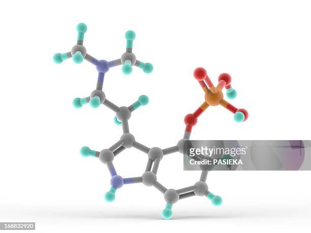 psilocybin drug molecule - toadstool stock illustrations