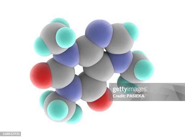 caffeine drug molecule - periodic table stock illustrations