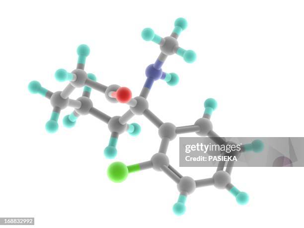 ketamine drug molecule - ketamine stock illustrations