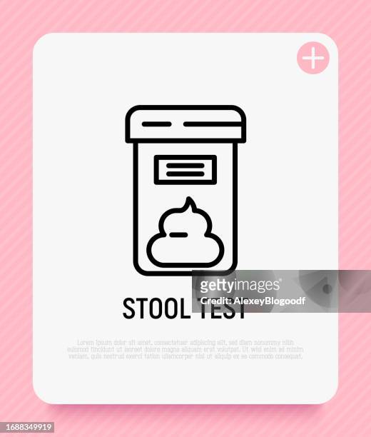 stool test thin line icon medical