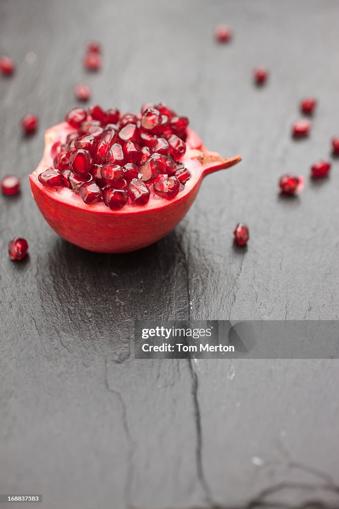 Pomegranate and seeds