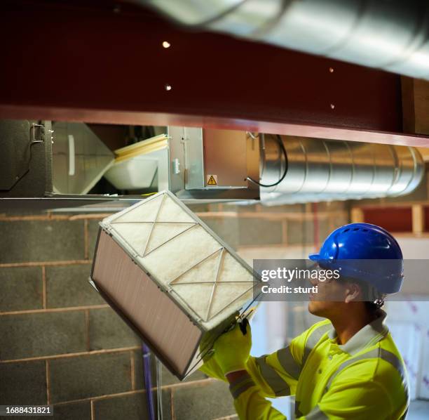 air conditioning filter change - pipe replacement stock pictures, royalty-free photos & images