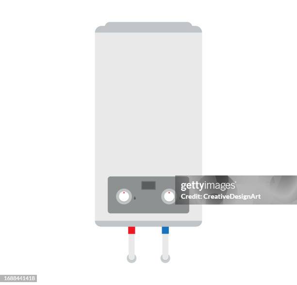 vorderansicht des gaskessels auf weißem hintergrund - boiler stock-grafiken, -clipart, -cartoons und -symbole