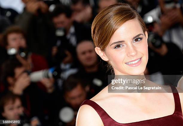 Actress Emma Watson attends 'The Bling Ring' photocall during the 66th Annual Cannes Film Festival at Palais des Festival on May 16, 2013 in Cannes,...