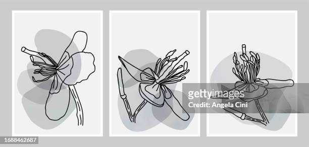 gray black modern style floral abstract