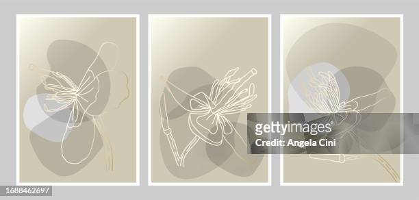 gold modern style floral abstract wall