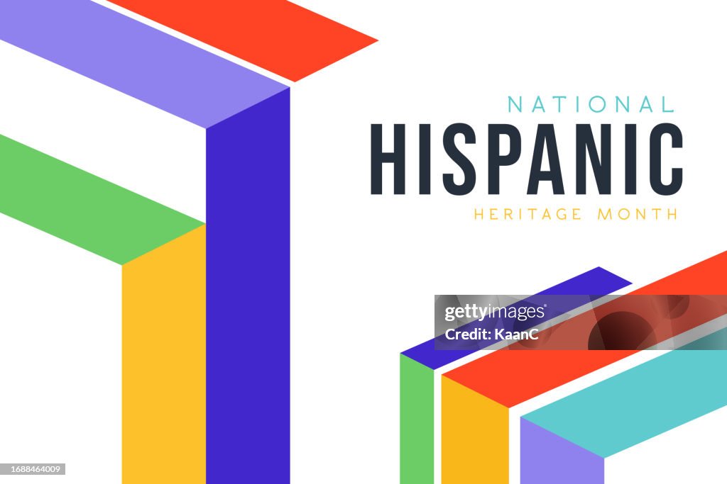 Mois du patrimoine hispanique. Bannière web vectorielle, affiche, carte pour les médias sociaux, réseaux. Salutation avec texte du Mois national du patrimoine hispanique. Illustration du stock vectoriel