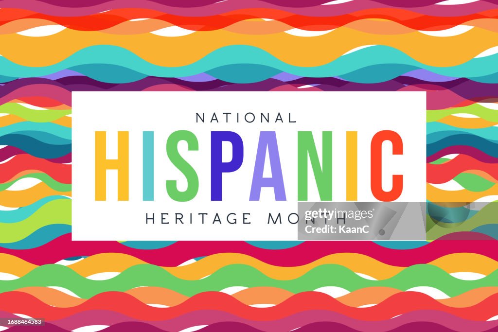 Hispanic heritage month. Vector web banner, poster, card for social media, networks. Greeting with national Hispanic heritage month text. Vector stock illustration