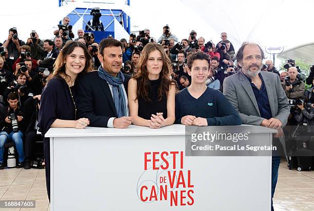 Actress Geraldine Pailhas, Director Francois Ozonn actress Marine Vacth, actor Fantin Ravat and actor Frederic Pierrot attend the 'Jeune & Jolie'...