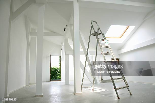 metal ladder in empty house - low angle view home stock pictures, royalty-free photos & images