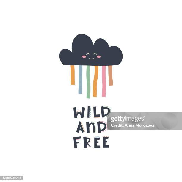 cute hand drawn phrase wild free
