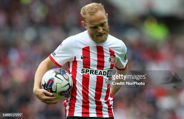 Sunderland's Alex Pritchard looks dejected during the Sky Bet Championship match between Sunderland and Cardiff City at the Stadium Of Light,...
