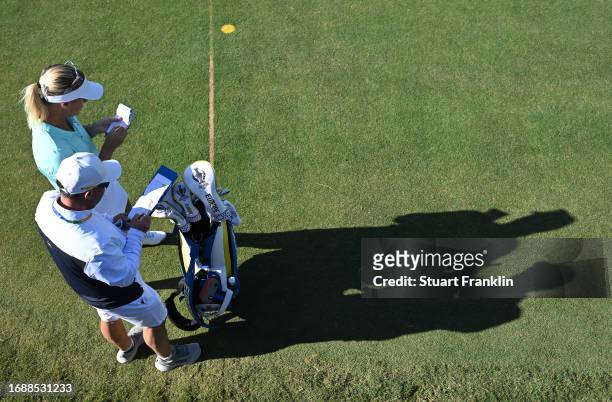 Anna Nordqvist of team Europe looks on during practice prior to the The Solheim Cup at Finca Cortesin Golf Club on September 18, 2023 in Casares,...