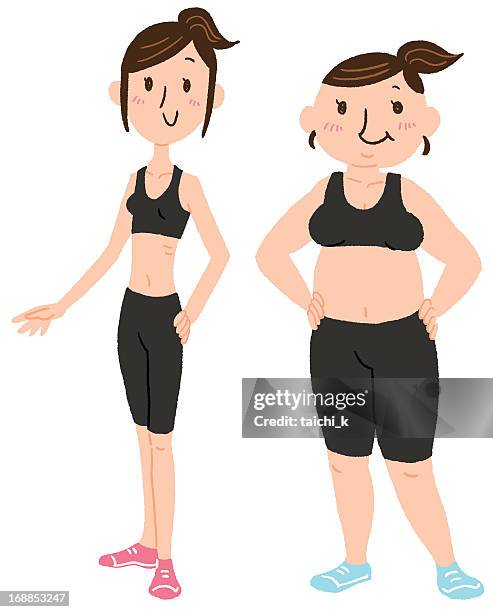 comparison - different body types stock illustrations