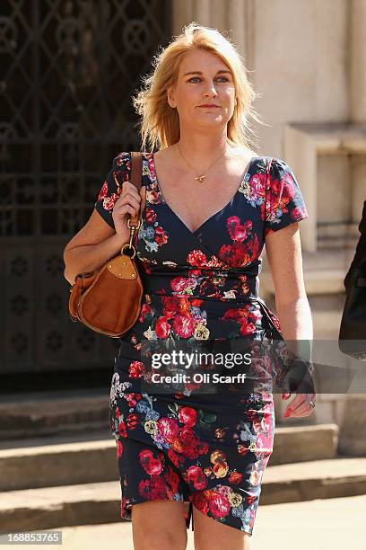 Sally Bercow, wife of John Bercow, the Speaker of the House of Commons, arrives at the Royal Courts of Justice on May 16, 2013 in London, England....