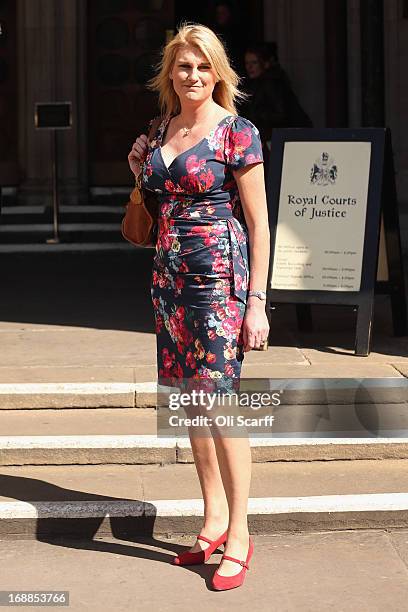 Sally Bercow, wife of John Bercow, the Speaker of the House of Commons, arrives at the Royal Courts of Justice on May 16, 2013 in London, England....