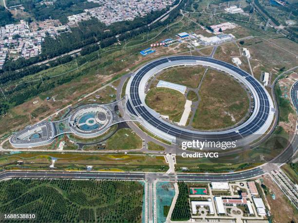 Aerial view of the High Energy Photon Source project, the first high-energy synchrotron radiation light source in China, on September 18, 2023 in...